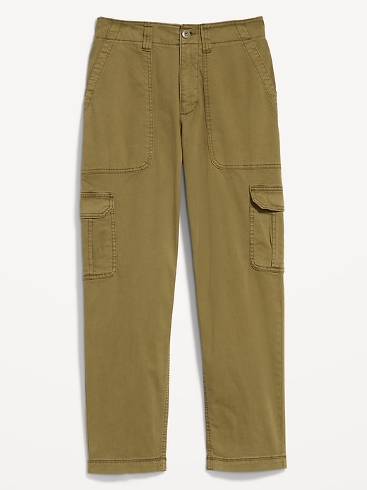 L'image numéro 4 présente Pantalon cargo chino authentique à taille haute