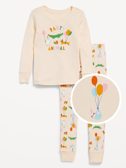 View large product image 1 of 2. Unisex Printed Snug-Fit Pajama Set for Toddler &amp; Baby