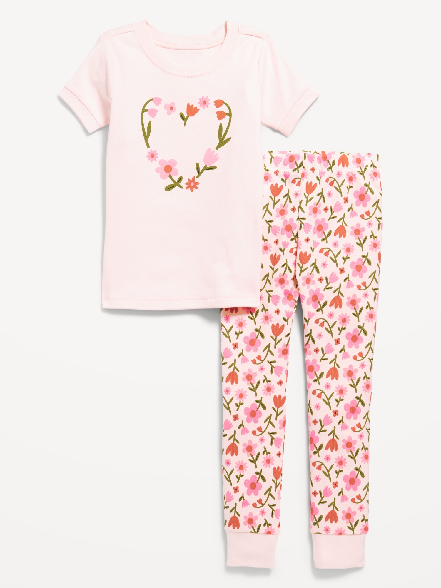 Old Navy Toddlers Snug Fit Graphic Pajama Set Amp Baby Pink Regular Size 2T