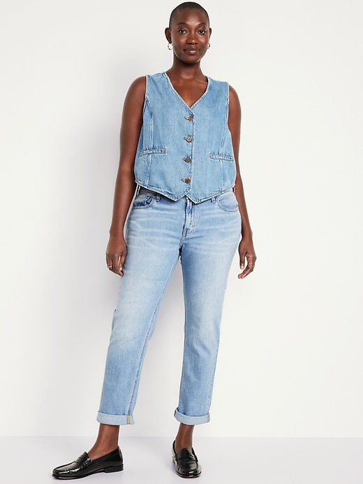 L'image numéro 5 présente Jean Wow Boyfriend droit à taille mi-basse