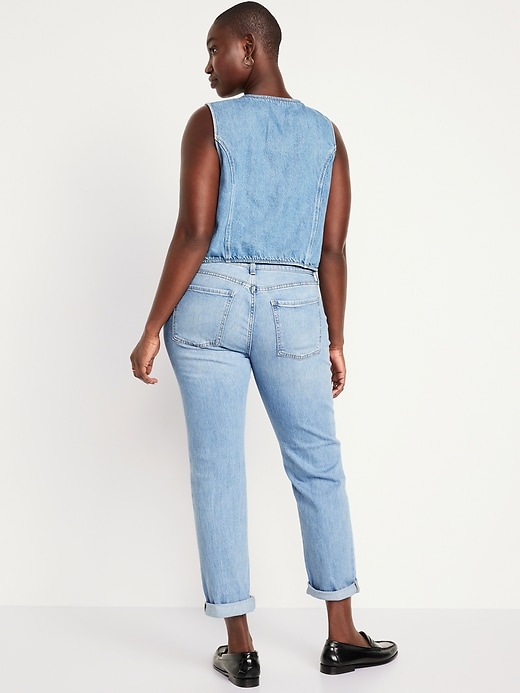 L'image numéro 6 présente Jean Wow Boyfriend droit à taille mi-basse