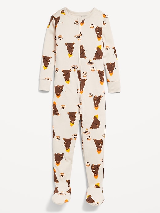 Voir une image plus grande du produit 1 de 2. Pyjama une-pièce moulant à pieds à glissière pour tout-petit et bébé