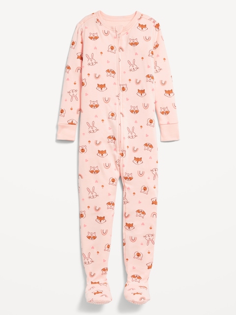 Snug-Fit Zip-Front Footed Pajama One-Piece for Toddler & Baby