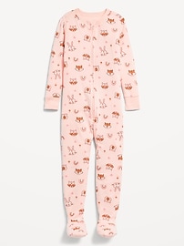 Image number 1 showing, Snug-Fit Zip-Front Footed Pajama One-Piece for Toddler & Baby