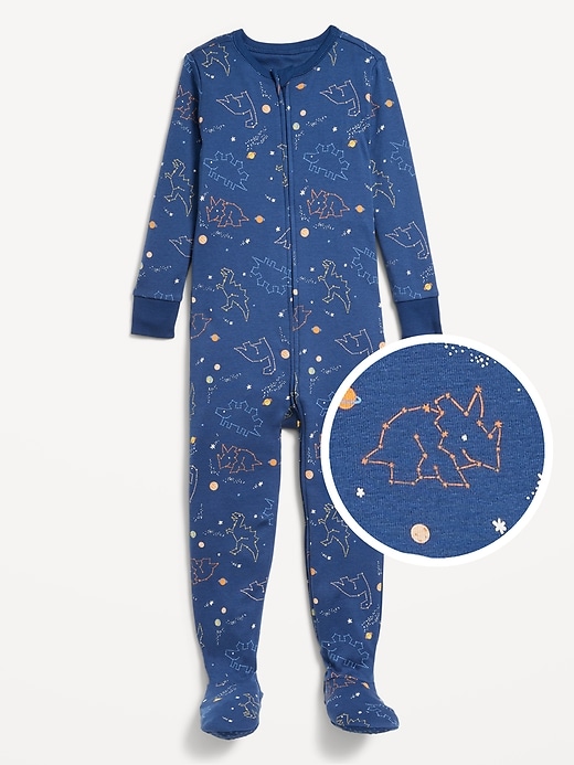 Voir une image plus grande du produit 1 de 2. Pyjama une-pièce moulant à pieds à glissière pour tout-petit et bébé