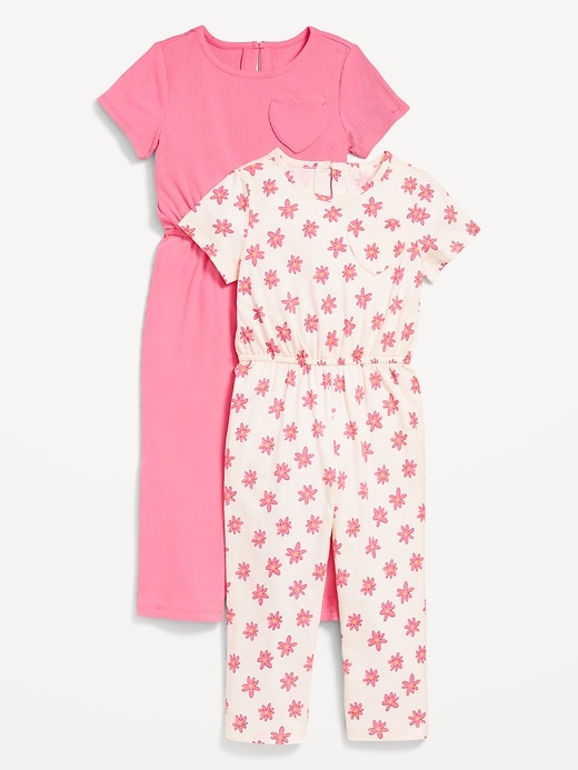 View large product image 1 of 3. Short-Sleeve Jumpsuit 2-Pack for Toddler Girls