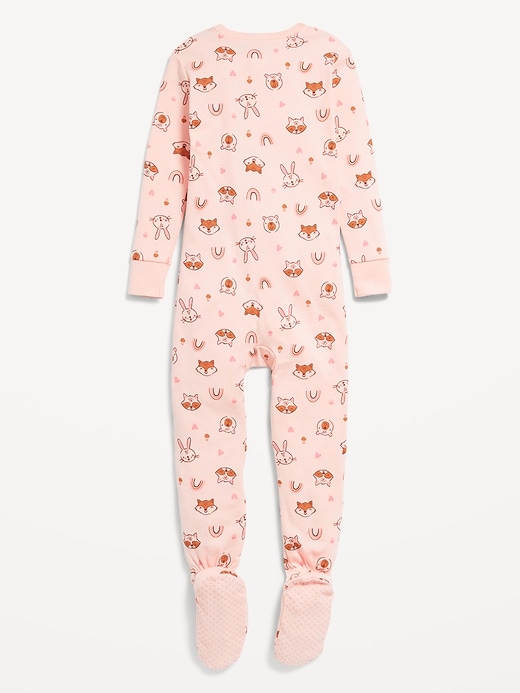 Voir une image plus grande du produit 2 de 2. Pyjama une-pièce moulant à pieds à glissière pour tout-petit et bébé