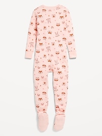 Image number 2 showing, Snug-Fit Zip-Front Footed Pajama One-Piece for Toddler & Baby