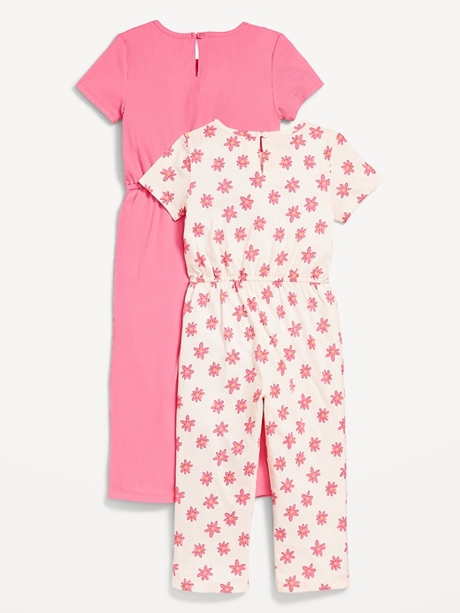 View large product image 2 of 3. Short-Sleeve Jumpsuit 2-Pack for Toddler Girls