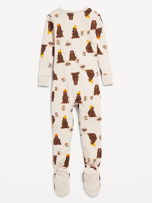 Voir une image plus grande du produit 2 de 2. Pyjama une-pièce moulant à pieds à glissière pour tout-petit et bébé