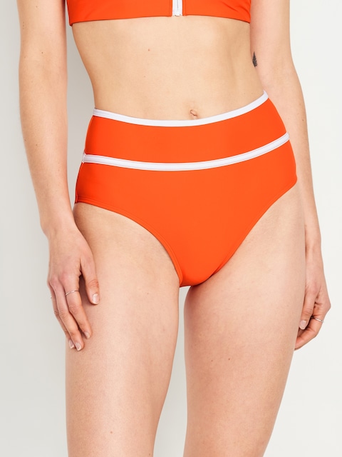 High-Waisted Bikini Swim Bottoms