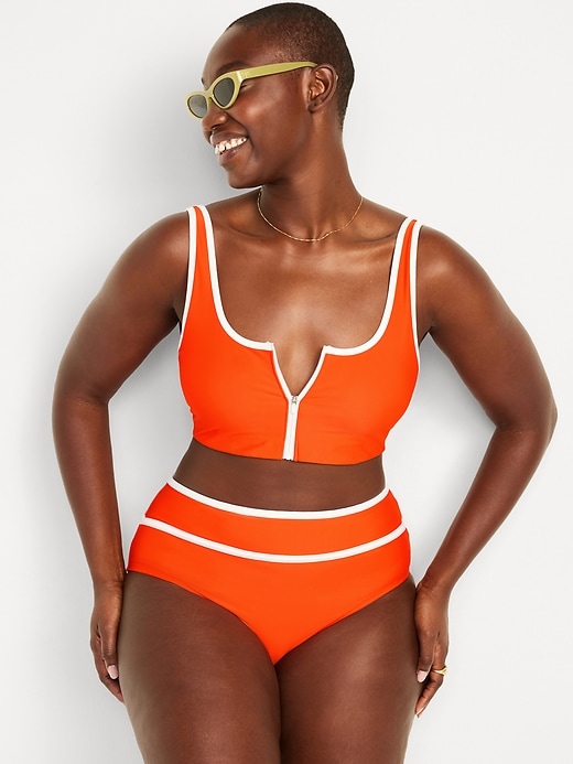 Zip-Front Bikini Swim Top | Old Navy