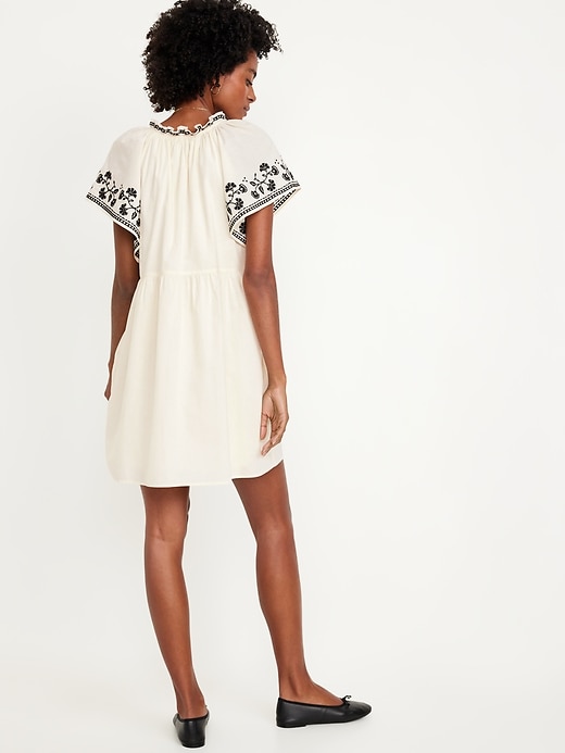 Image number 2 showing, Embroidered Mini Swing Dress