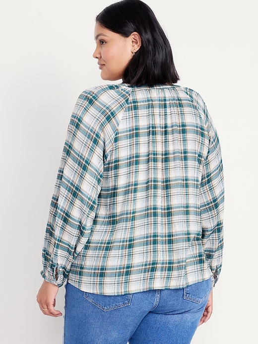 Image number 8 showing, Loose Split-Neck Button-Down Top