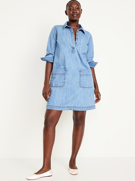 Old Navy Jean Popover Shirt Dress Old Navy Jean Popover Shirt