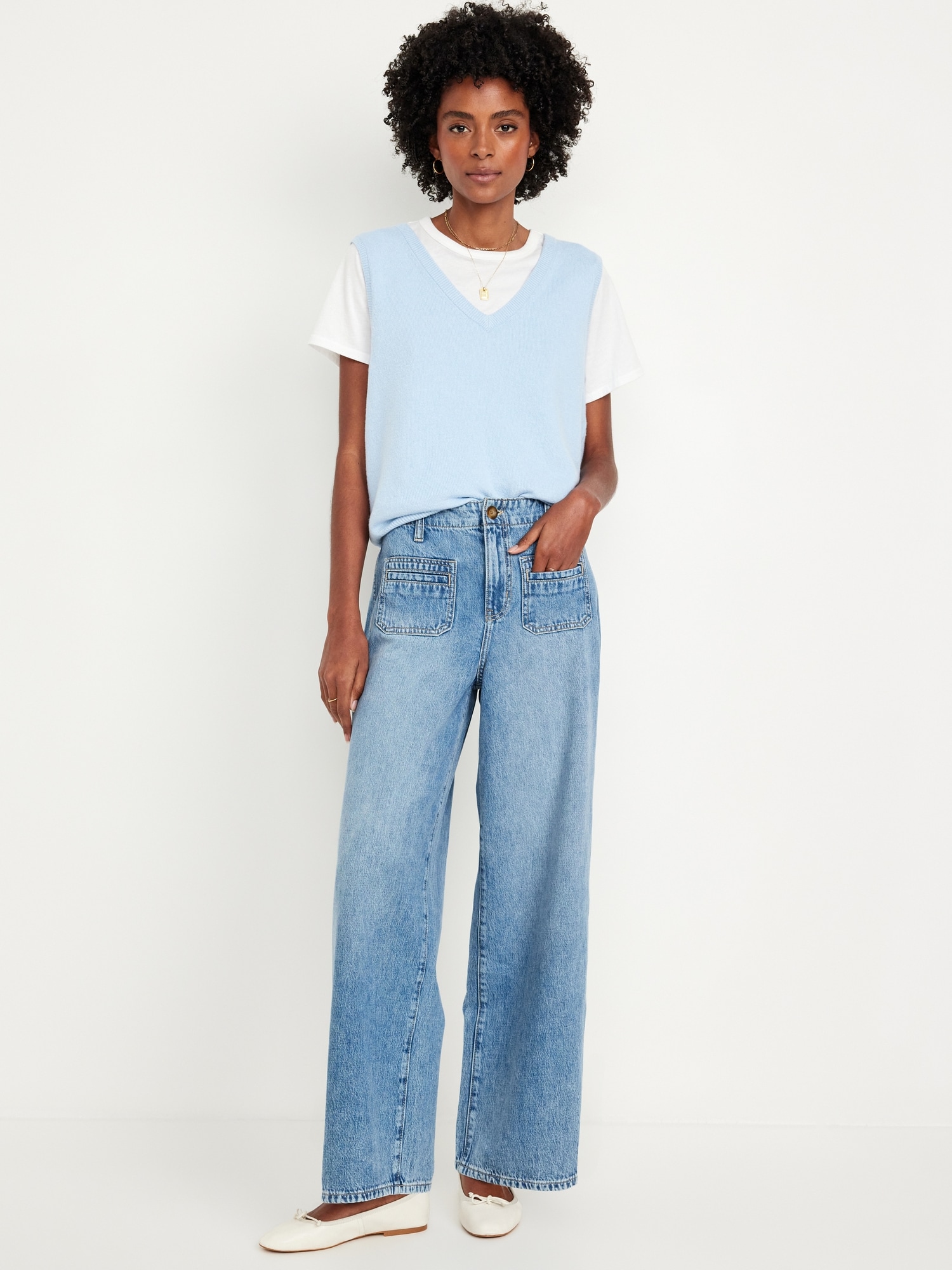 High-Waisted Baggy Wide-Leg Trouser Jeans