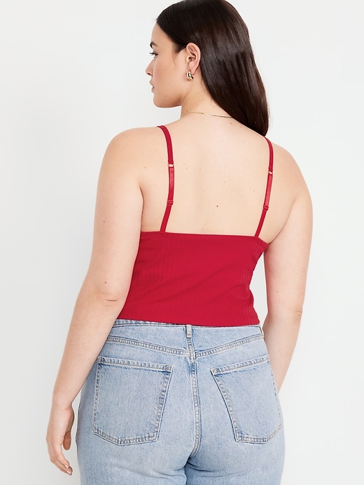 Image number 6 showing, Fitted Ultra-Crop Ribbed Cami