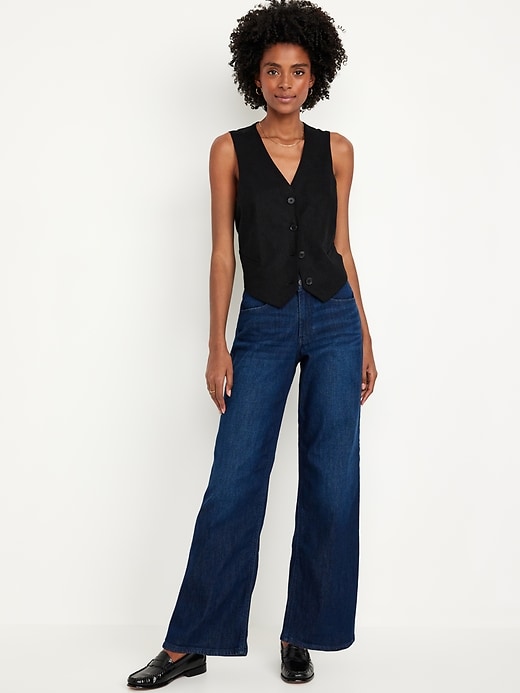 Image number 1 showing, High-Waisted Wow Wide-Leg Jeans