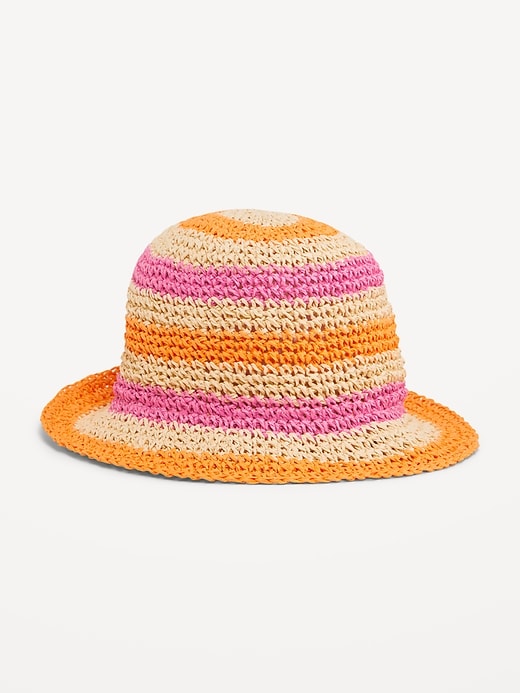 Voir une image plus grande du produit 1 de 1. Chapeau cloche crocheté en paille pour Fille