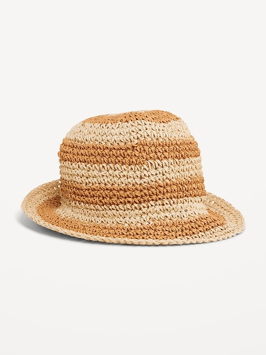 Voir une image plus grande du produit 1 de 1. Chapeau cloche crocheté en paille pour Fille