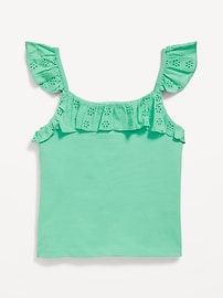 Image number 2 showing, Fitted Ruffle-Trim Tank Top for Girls