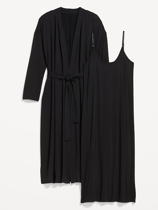 Image number 4 showing, Maternity Robe and Nursing Nightgown Set