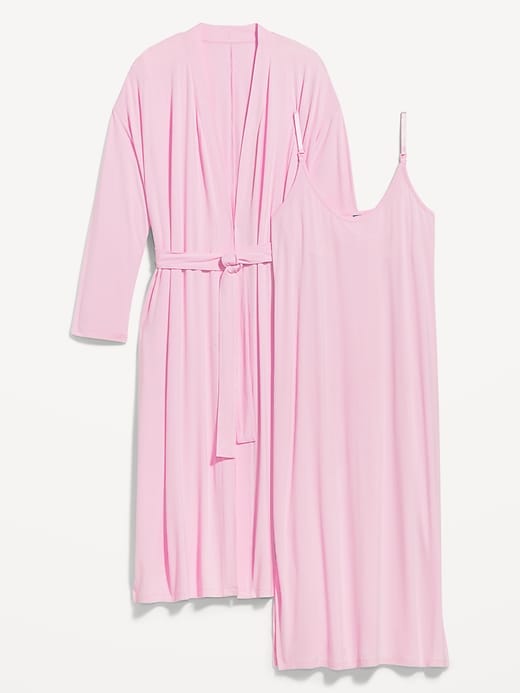 Image number 5 showing, Maternity Robe and Nursing Nightgown Set