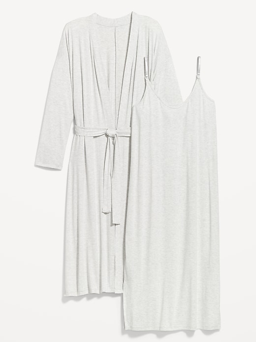 Image number 2 showing, Maternity Robe and Nursing Nightgown Set