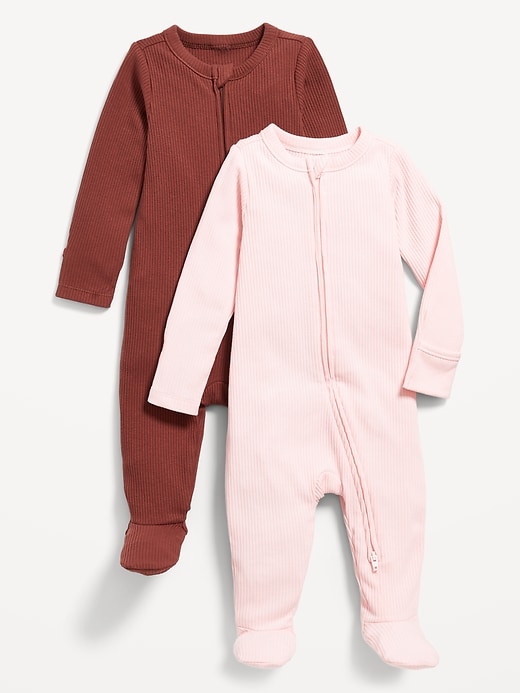 View large product image 1 of 4. 2-Way-Zip Sleep & Play Footed One-Piece 2-Pack for Baby