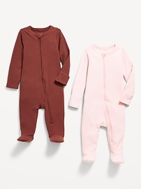 View large product image 3 of 4. 2-Way-Zip Sleep & Play Footed One-Piece 2-Pack for Baby