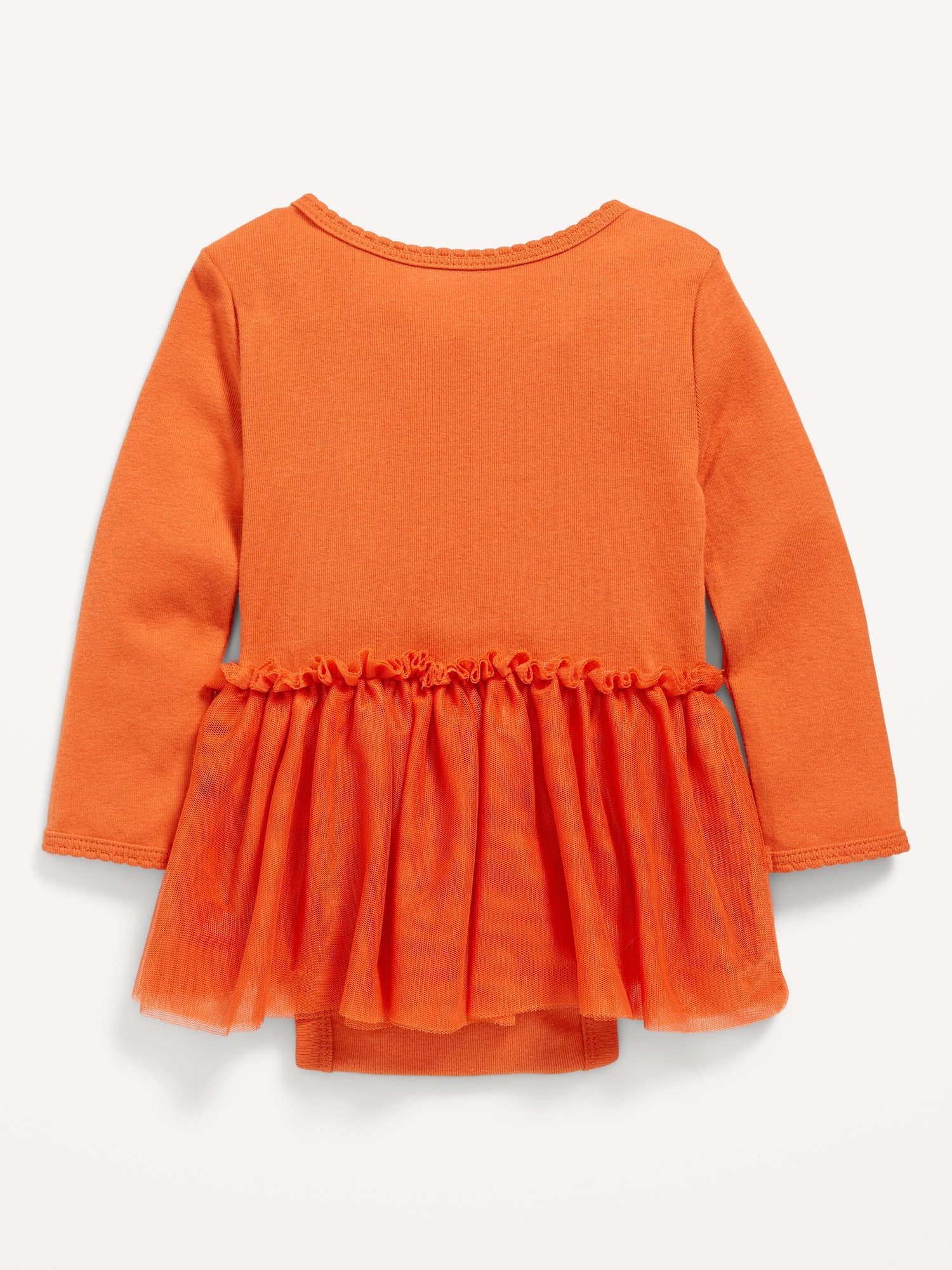 Long-Sleeve Graphic Bodysuit Tutu Dress for Baby