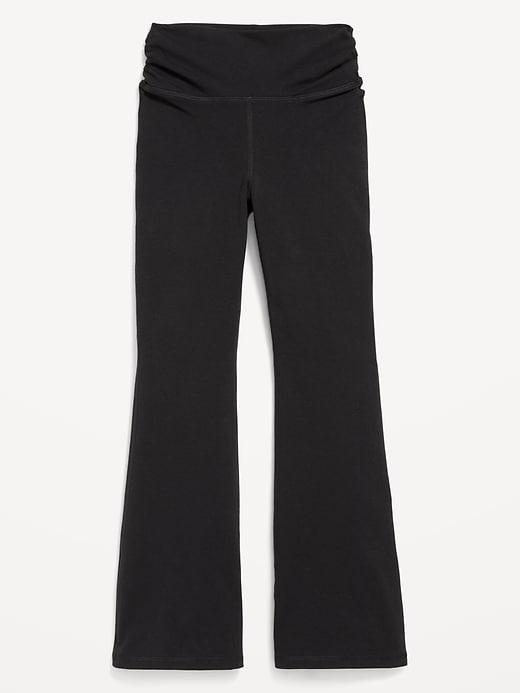Image number 4 showing, High-Waisted PowerChill Side-Ruched Flared Leggings for Girls