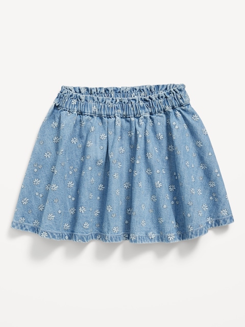 Printed Jean Skirt for Toddler Girls
