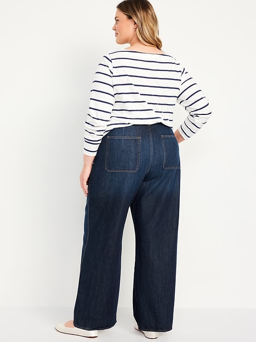 Image number 7 showing, High-Waisted Baggy Wide-Leg Trouser Jeans