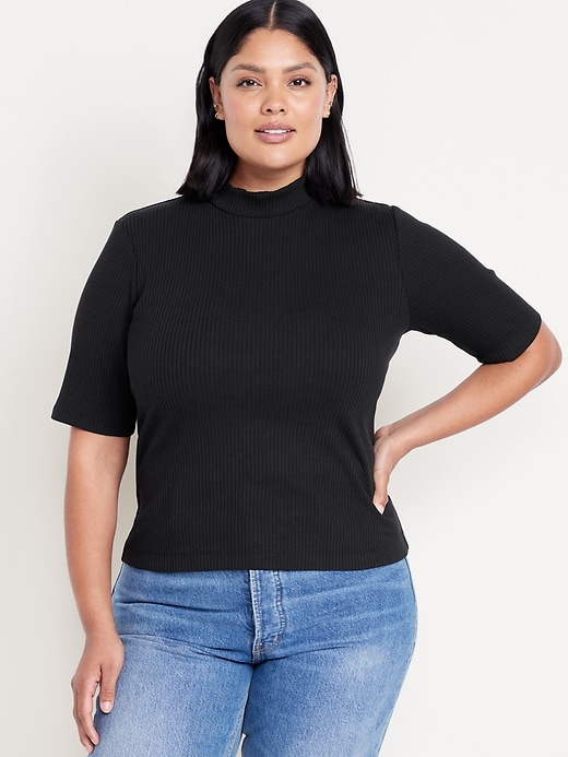 Image number 7 showing, Ribbed Mock-Neck Top