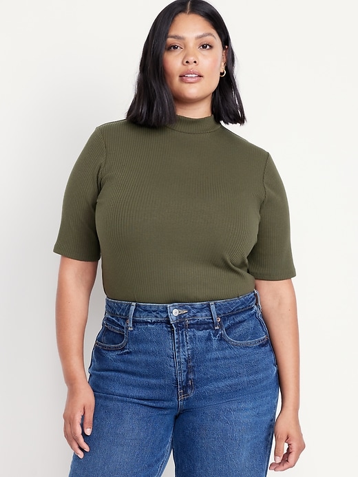 Image number 7 showing, Ribbed Mock-Neck Top