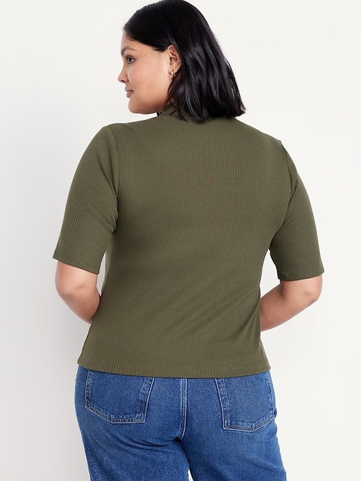 Image number 8 showing, Ribbed Mock-Neck Top