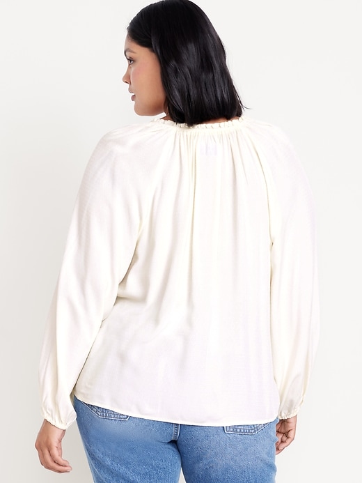 Image number 8 showing, Ruffled Split-Neck Top