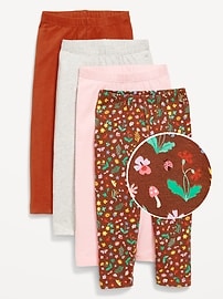 Image number 1 showing, Full-Length Leggings 4-Pack for Toddler Girls