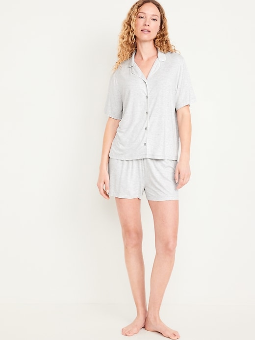 Image number 1 showing, Knit Jersey Pajama Short Set