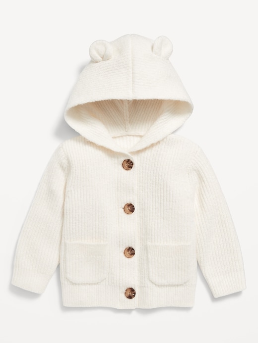 View large product image 1 of 2. SoSoft Critter Ear Button-Front Sweater for Baby