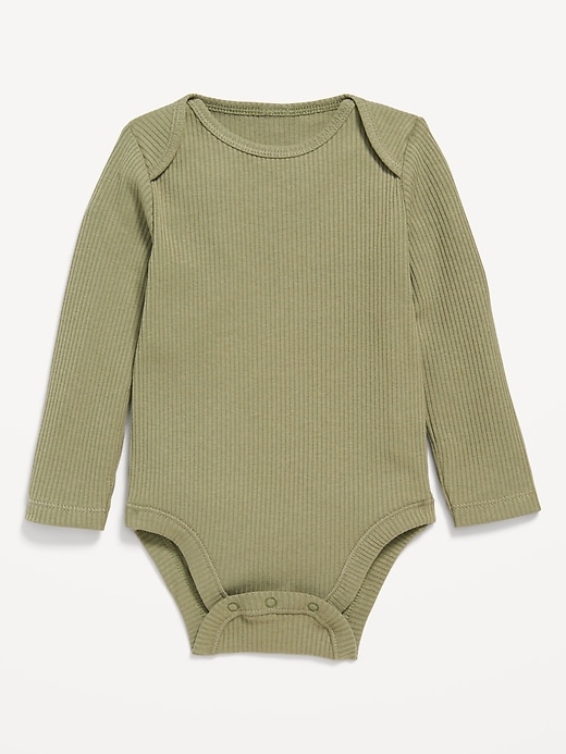 View large product image 1 of 1. Long-Sleeve Ribbed Bodysuit for Baby