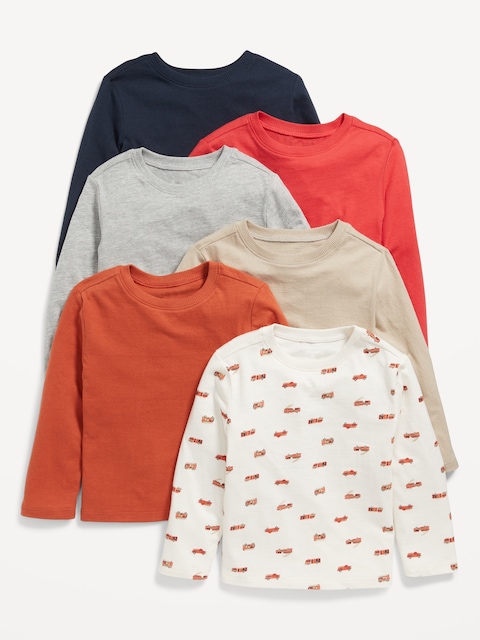 Unisex Long-Sleeve T-Shirt 6-Pack for Toddler