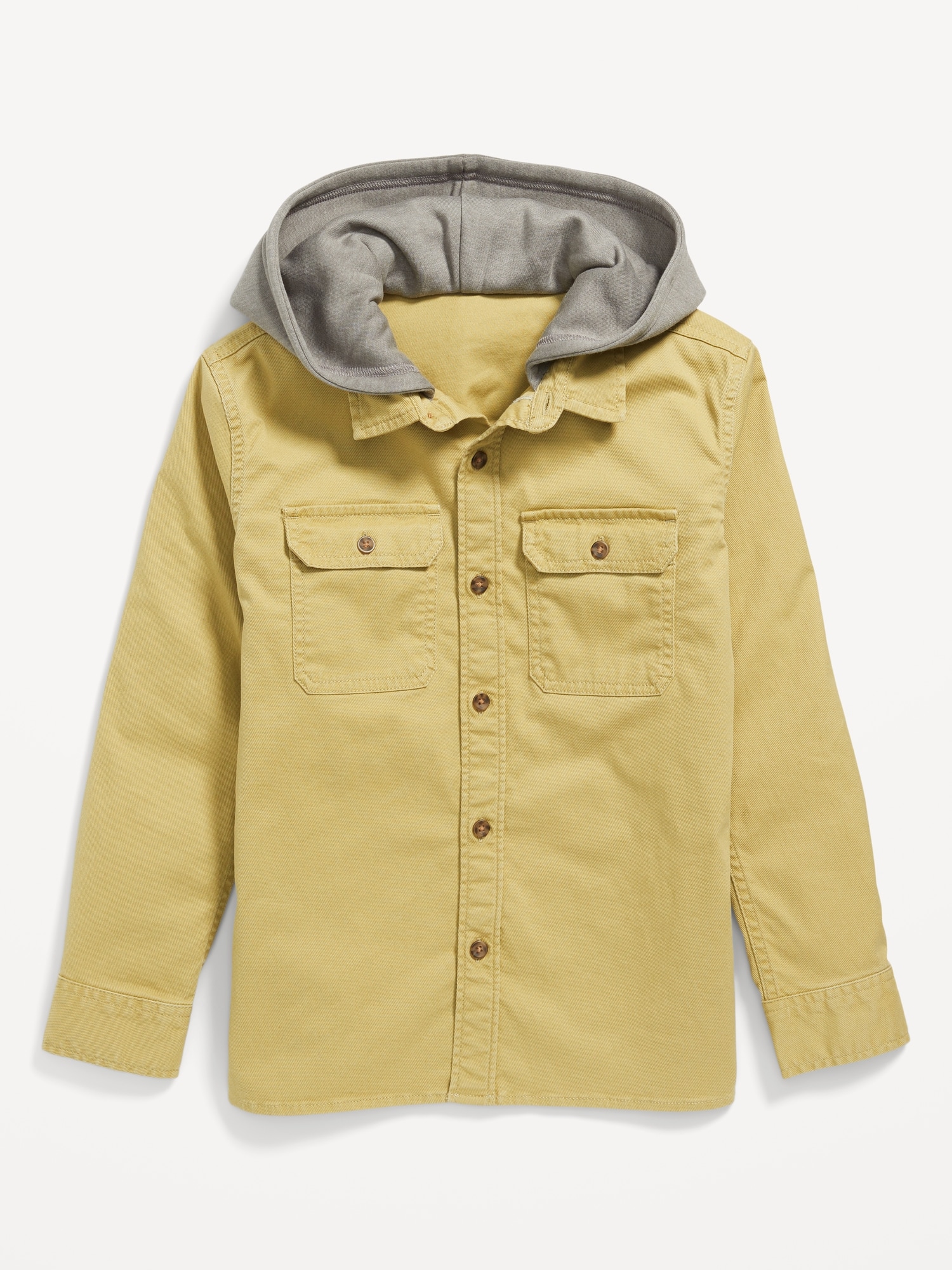 Long-Sleeve Hooded Utility Shirt for Boys