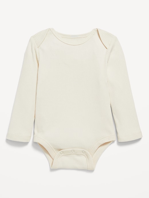 View large product image 1 of 2. Long-Sleeve Ribbed Bodysuit for Baby