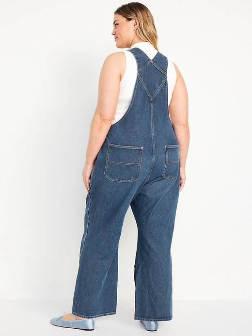 Image number 7 showing, Baggy Wide-Leg Jean Overalls