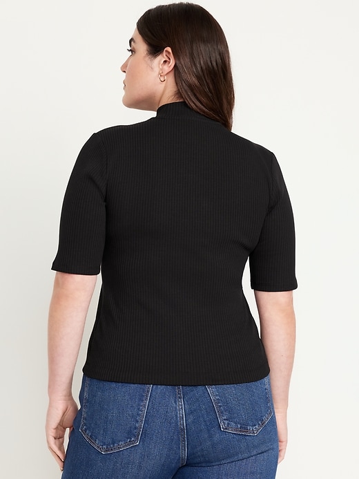 Image number 6 showing, Ribbed Mock-Neck Top