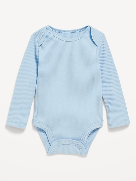 View large product image 1 of 2. Long-Sleeve Ribbed Bodysuit for Baby