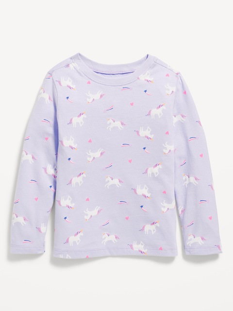 T-shirt à motif à manches longues pour toute-petite fille