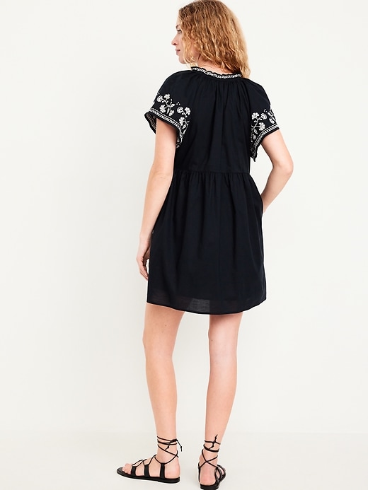 Image number 8 showing, Embroidered Mini Swing Dress